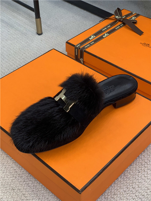 hermes mink loafers slippers - Image 9
