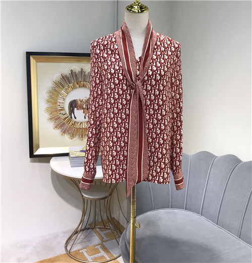 dior logo silk top