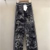 dior jungle animal cashmere wool wide-leg pants