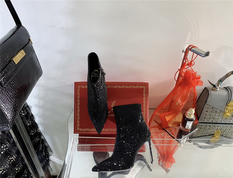 Rene Caovilla drilled pointed high heel booties - Image 9