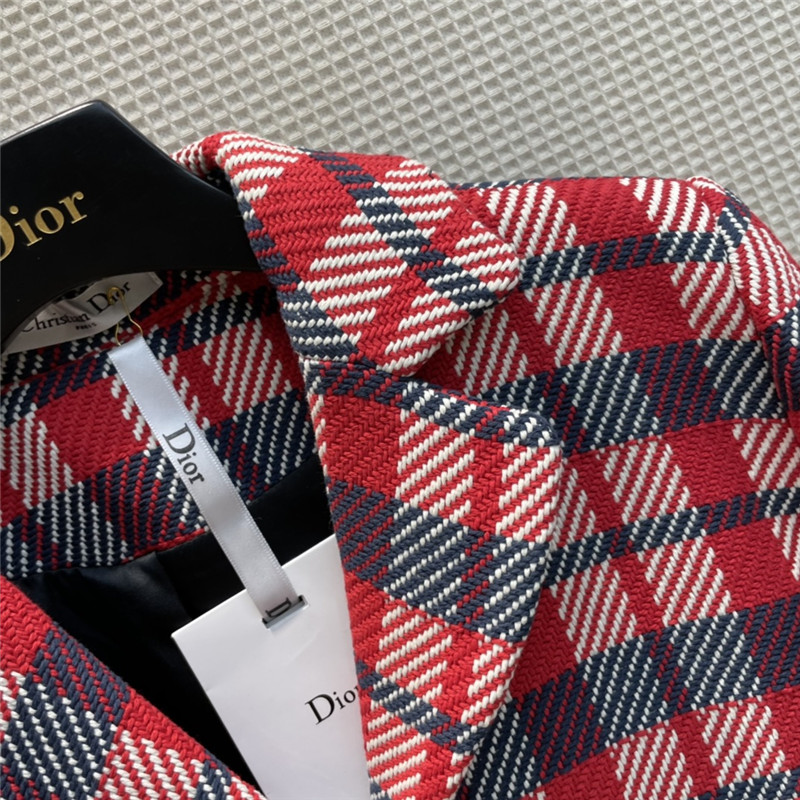 dior red diamond wool coat - Image 6
