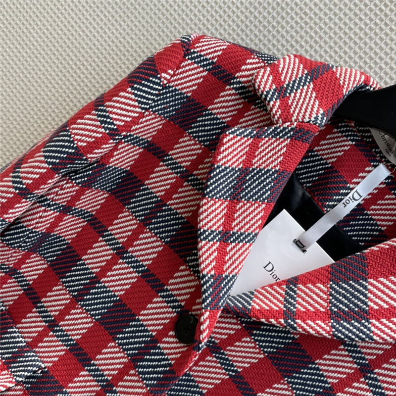 dior red diamond wool coat - Image 8