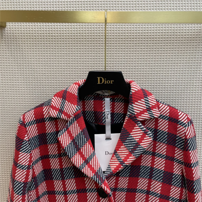 dior red diamond wool coat - Image 3