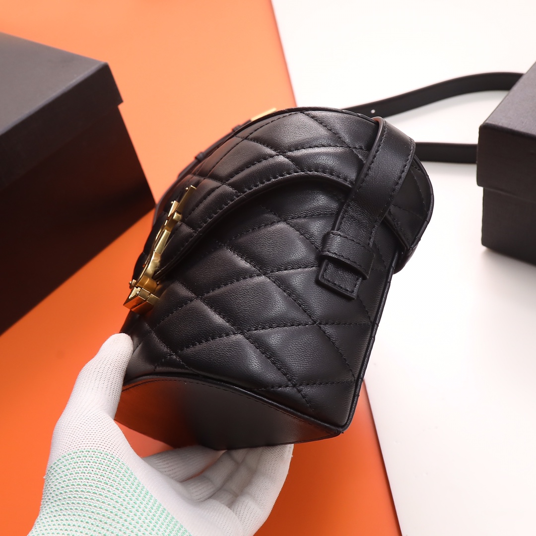 YSL Yves Saint Laurent NEW JUNE Luggage Bag in Quilted Lambskin - Image 12