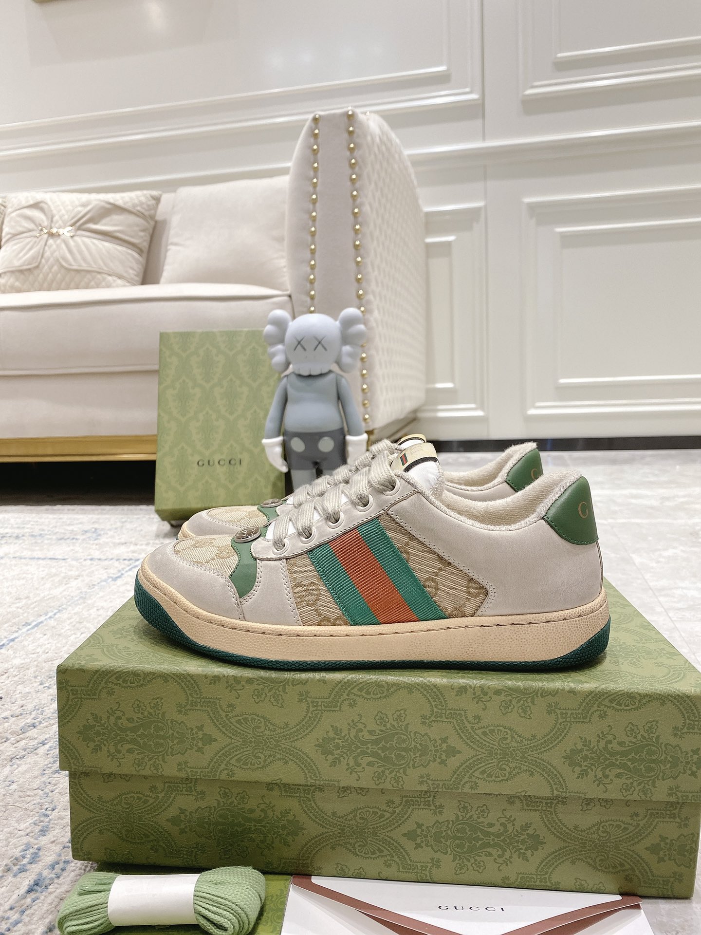 Newly upgraded Gucci dirty shoes for couples GG series distressed and casual Gucci A - Image 4