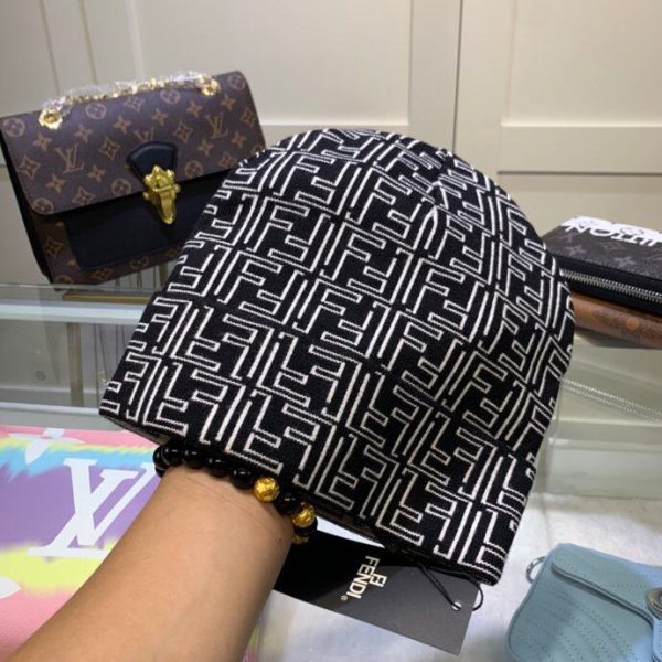 Fendi FF Motif Logo Beanie Hat