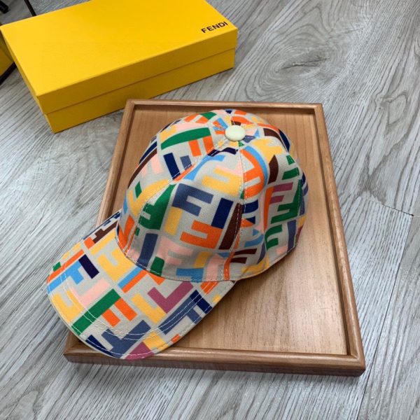Fendi FF Pattern Canvas Baseball Cap