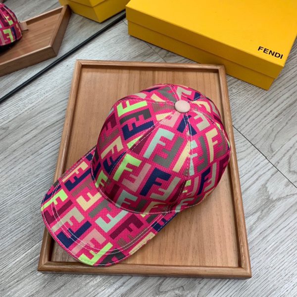 Fendi FF Pattern Canvas Baseball Cap