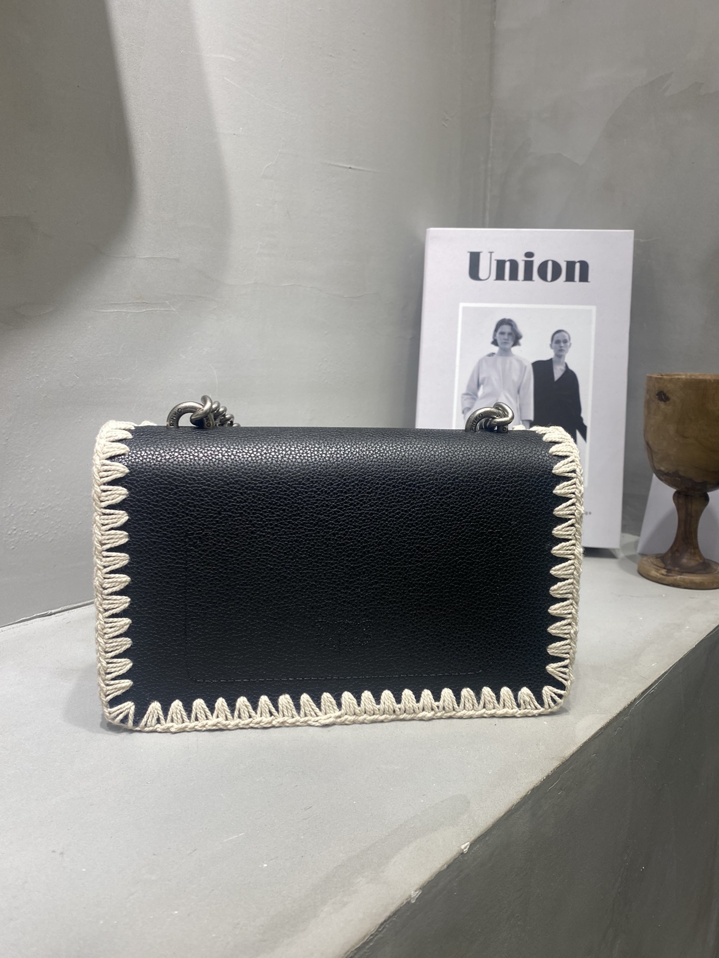 Celebrities with the same style PINKO spring and summer new woven mini bird swallow bag 1P222DY6XY - Image 3