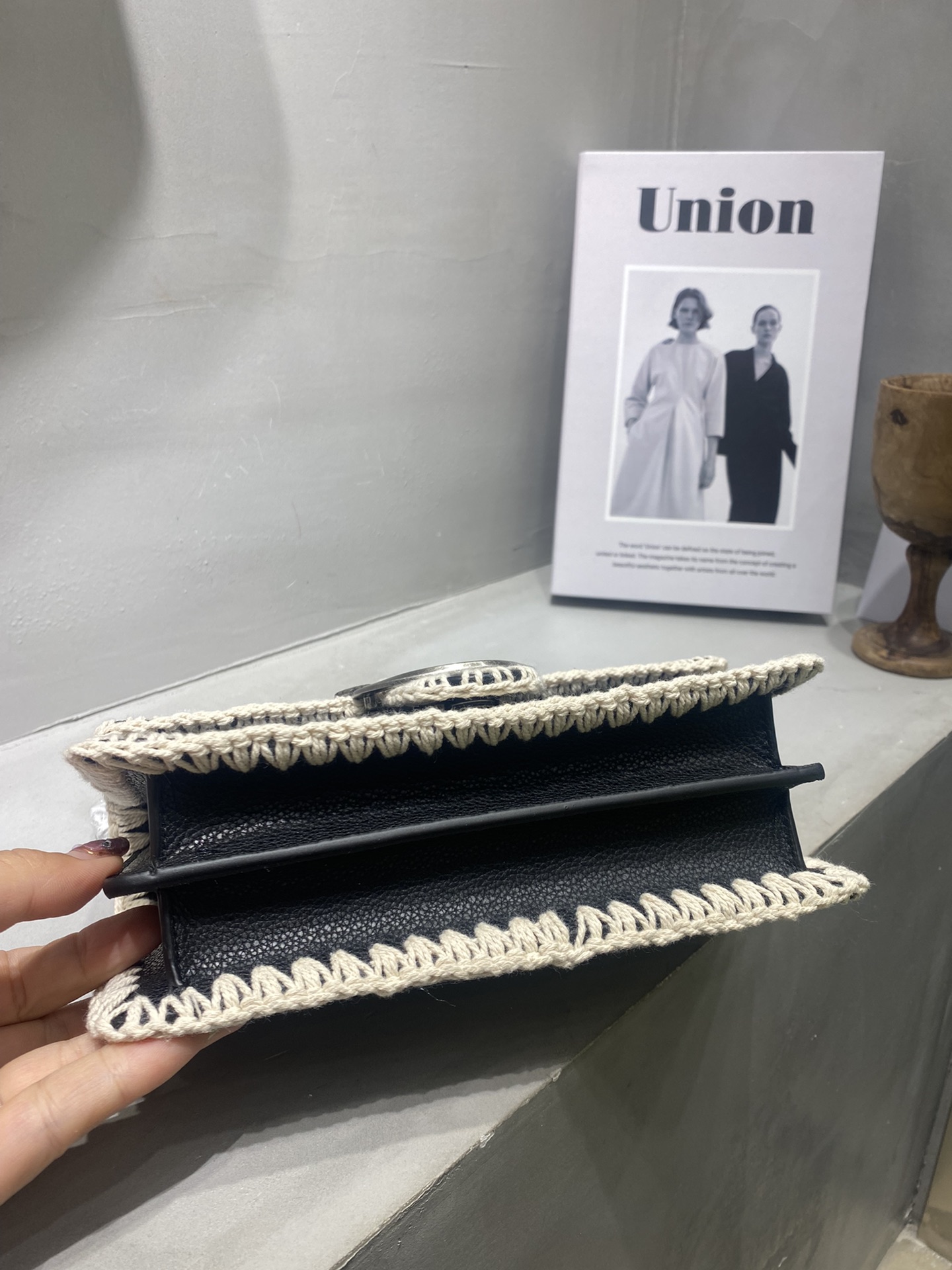 Celebrities with the same style PINKO spring and summer new woven mini bird swallow bag 1P222DY6XY - Image 4