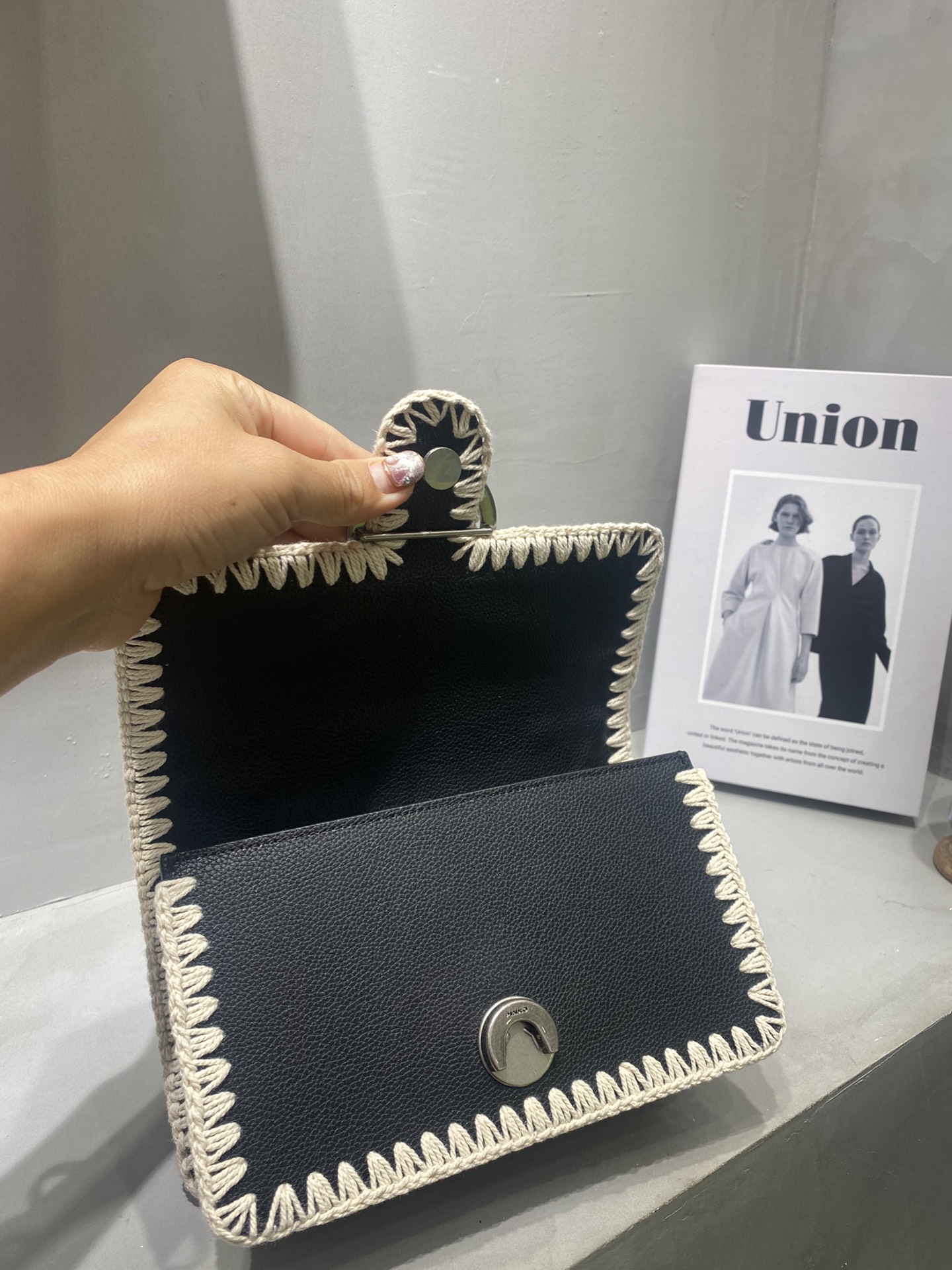 Celebrities with the same style PINKO spring and summer new woven mini bird swallow bag 1P222DY6XY - Image 5