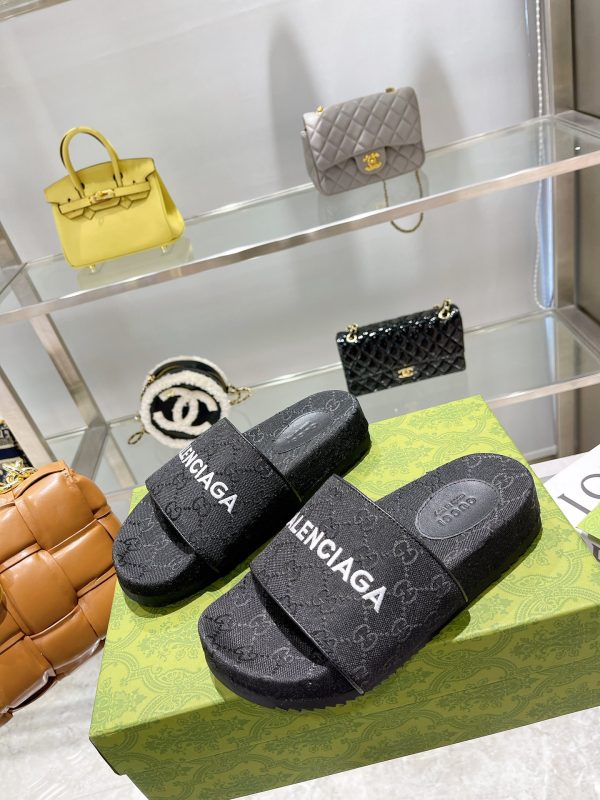 Gucci latest Balenciaga collaboration Spring Summer 2024 slippers