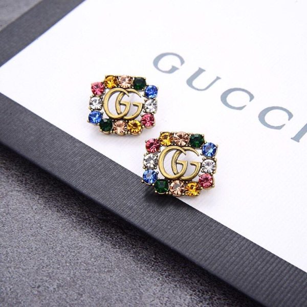 Gucci Crystal GG Marmont Stud Earrings