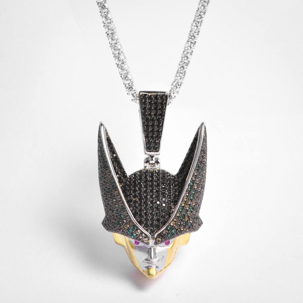FREE SHIPPING White Gold Iced Cell Pendant