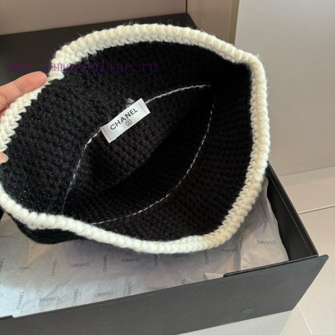 Chanel Knitted Fisherman's Hat, Hand Hook Knitted Hatxhqxah63 - Image 8