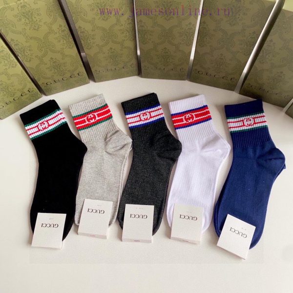 PackagingGucci's new mid to long stacked socks, a box of five pairs, synchronized tube socksb22a2c7g