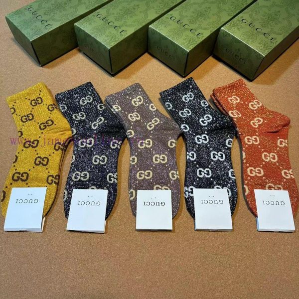Gucci's new women's socks from G brand: a box of five pairs of super classic Double G logo, ncntfm23