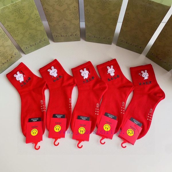 PackagingRed Red Socks Gucci Gucci ? New rabbit feather yarn classic mid to long pile socks,jp1sz9ky