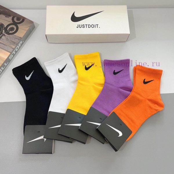 Comes in a box of 5 pairsNew Nike/Nike Mid Socks Combed Cotton Synchronized High Quality Antlaw8urqb