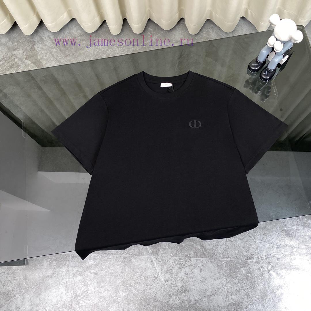 Dior's new classic chest logo embroidered short sleeved T-shirtStyle number 6328D5Fabric mad lke6o3ft - Image 2