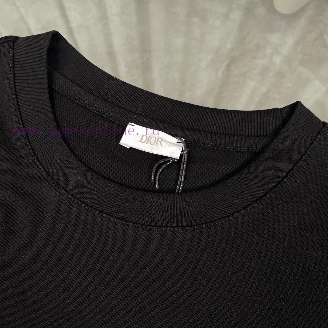 Dior's new classic chest logo embroidered short sleeved T-shirtStyle number 6328D5Fabric mad lke6o3ft - Image 6