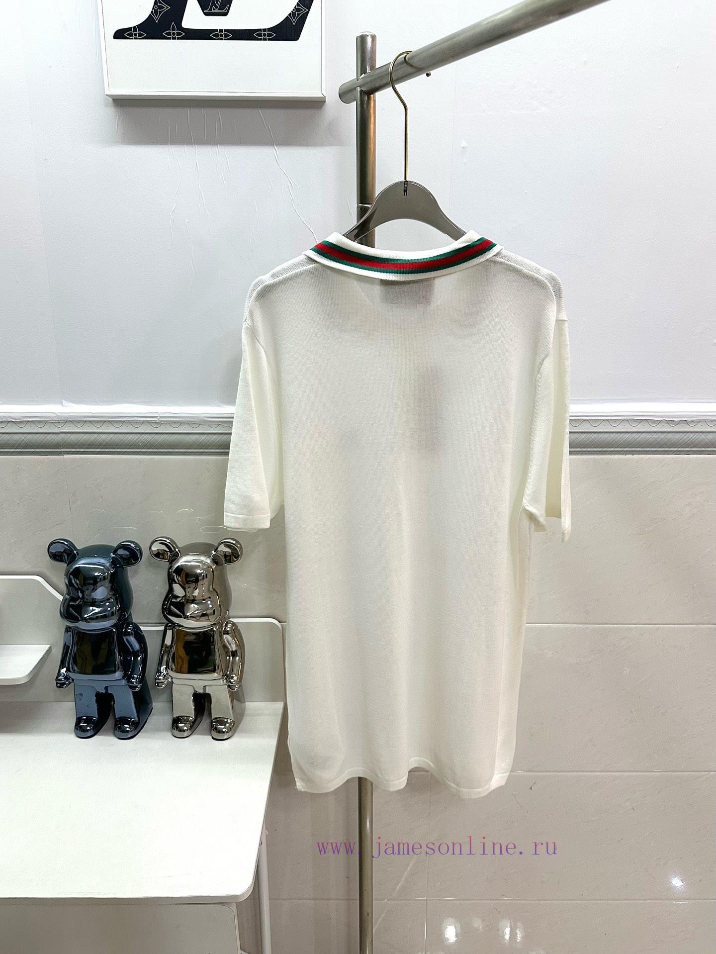 Style number R017Gucci Double G Embroidered Pocket Flip Collar Polo Shirt Short Sleeve T-shi kqhs0hxh - Image 3