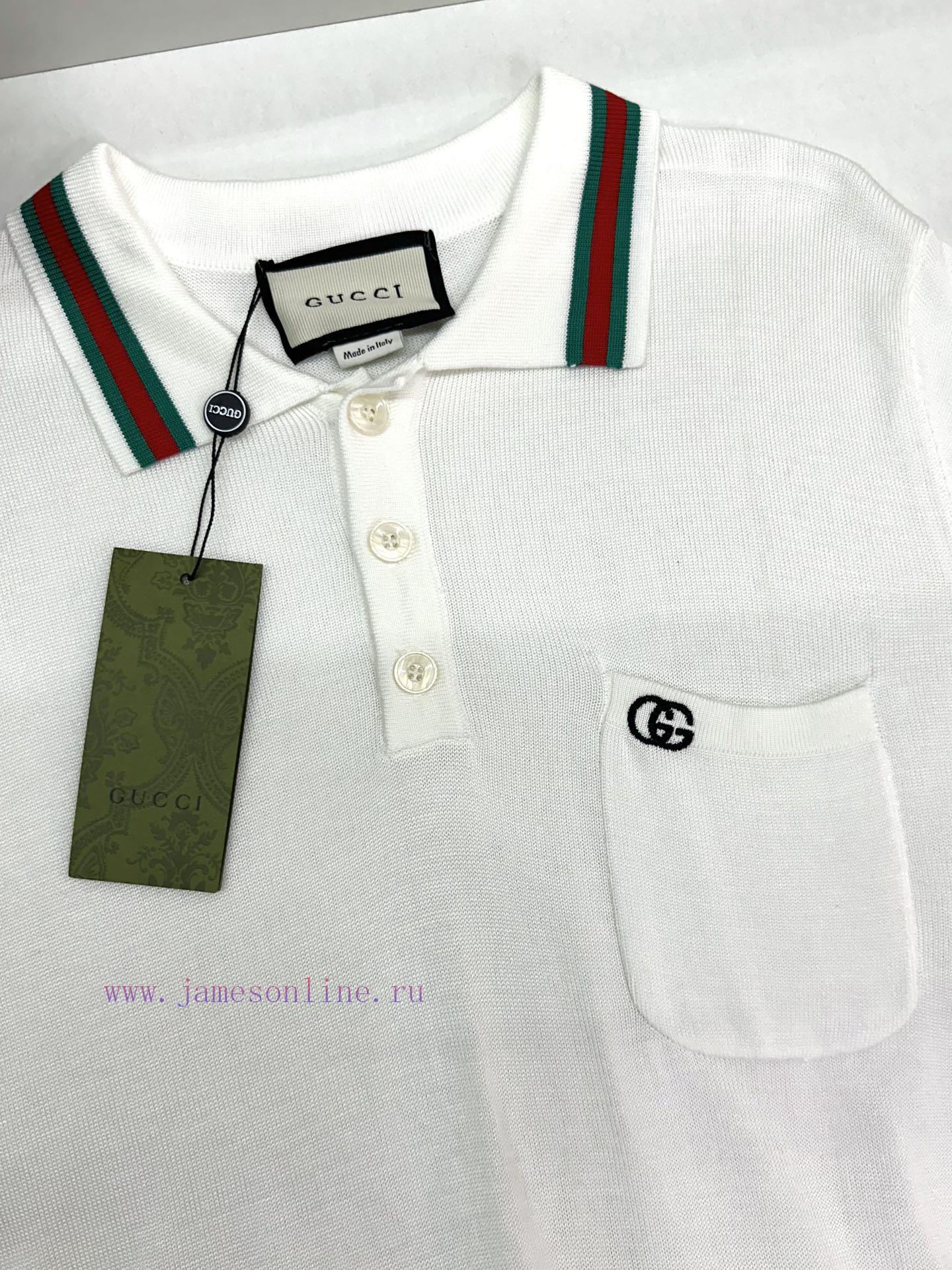Style number R017Gucci Double G Embroidered Pocket Flip Collar Polo Shirt Short Sleeve T-shi kqhs0hxh - Image 8