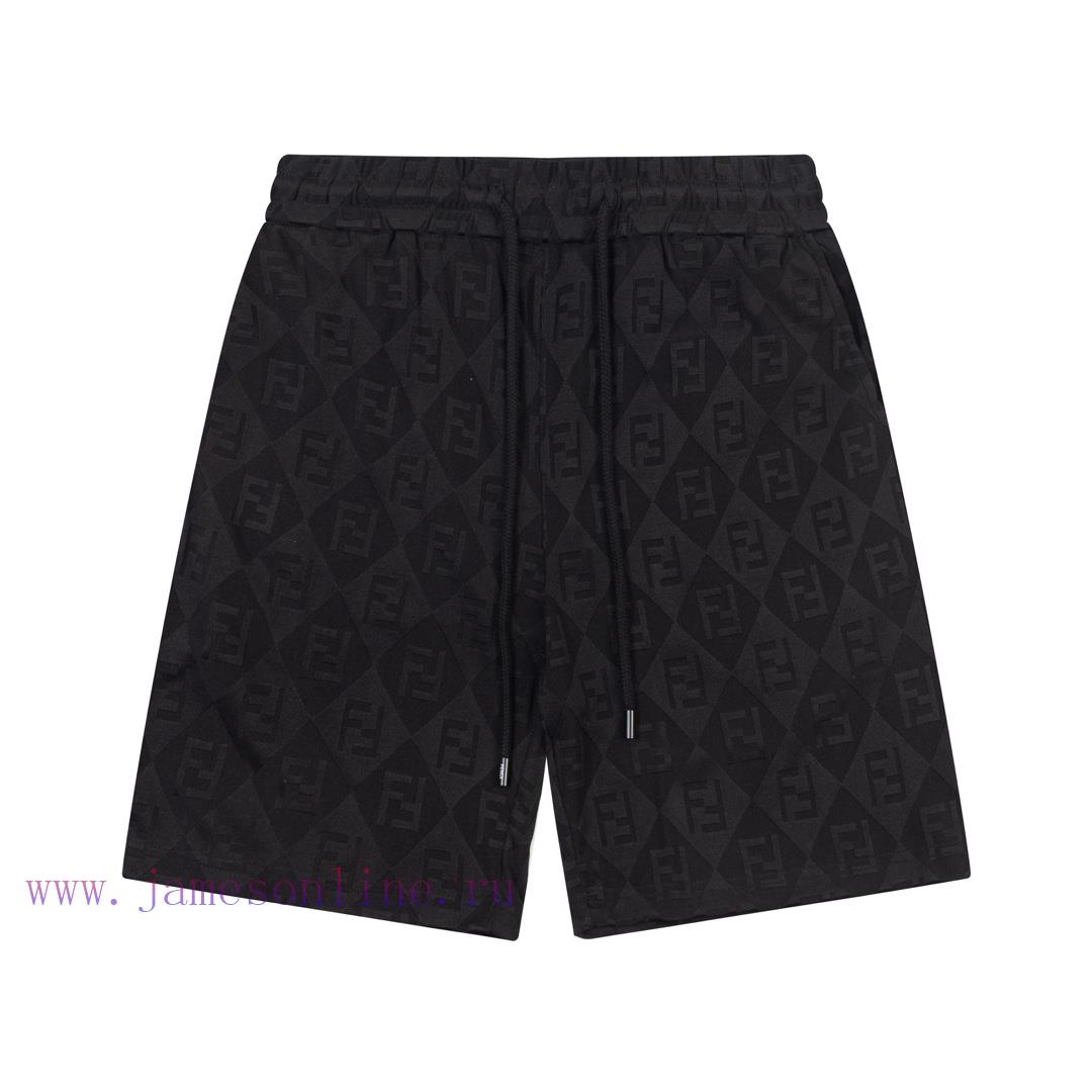 ️ FENDI Double FF Diamond Grid Jacquard Towel Pants Elastic2025SS new knitted shorts, cust ldakaiqn