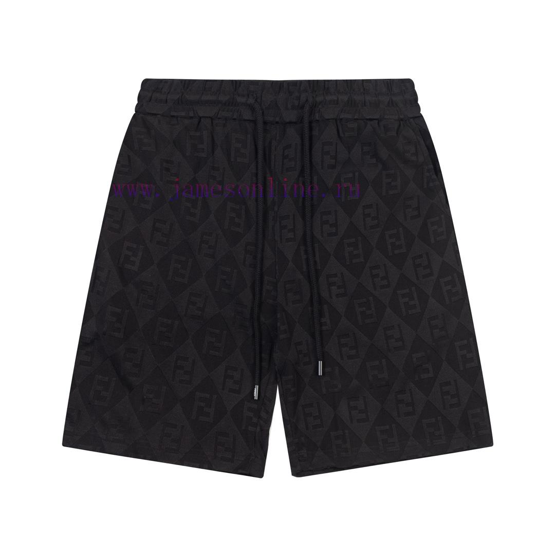 ️ FENDI Double FF Diamond Grid Jacquard Towel Pants Elastic2025SS new knitted shorts, cust ldakaiqn - Image 2