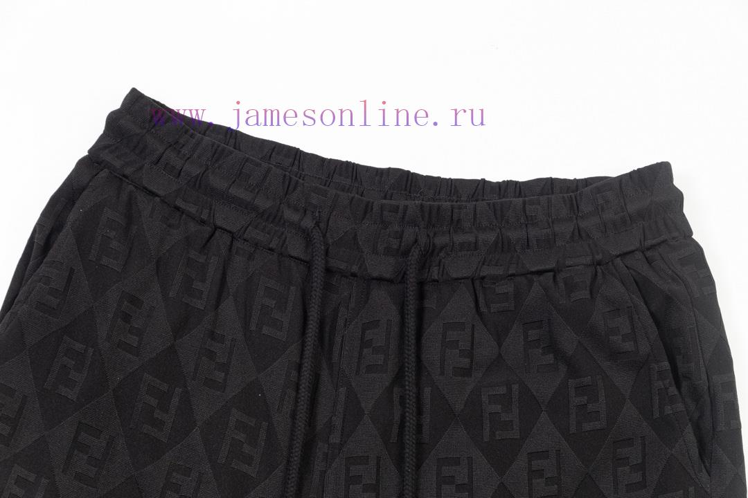 ️ FENDI Double FF Diamond Grid Jacquard Towel Pants Elastic2025SS new knitted shorts, cust ldakaiqn - Image 3