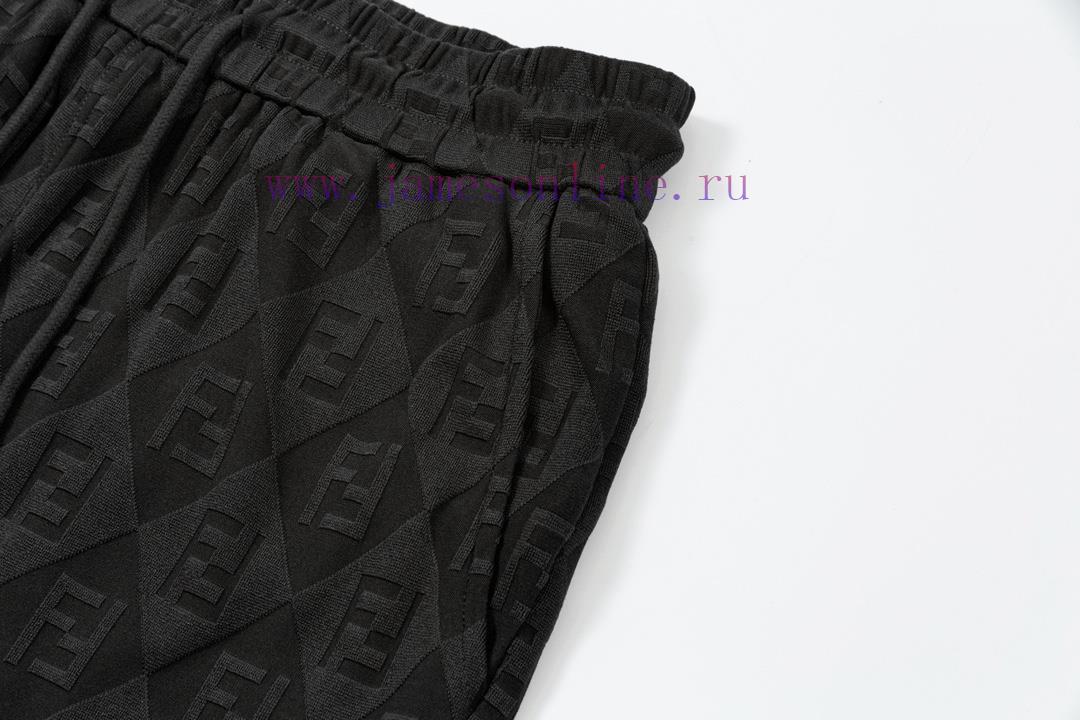 ️ FENDI Double FF Diamond Grid Jacquard Towel Pants Elastic2025SS new knitted shorts, cust ldakaiqn - Image 5
