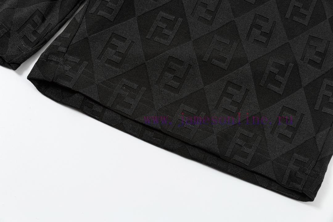 ️ FENDI Double FF Diamond Grid Jacquard Towel Pants Elastic2025SS new knitted shorts, cust ldakaiqn - Image 7