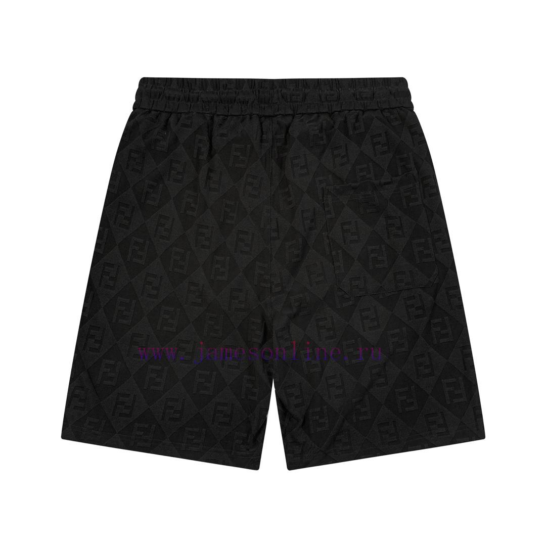 ️ FENDI Double FF Diamond Grid Jacquard Towel Pants Elastic2025SS new knitted shorts, cust ldakaiqn - Image 10