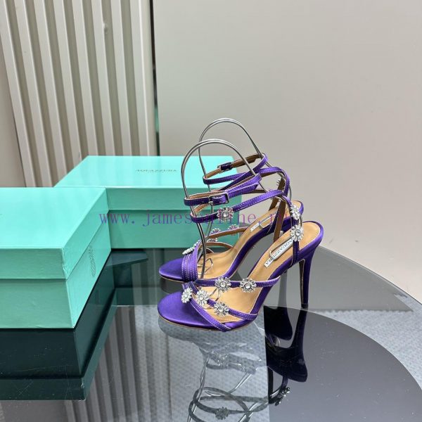 The mostAQUAZURA Big Pineapple Water Diamond Decorative High Heels2024 Summer Water Diamond 1qn1034z