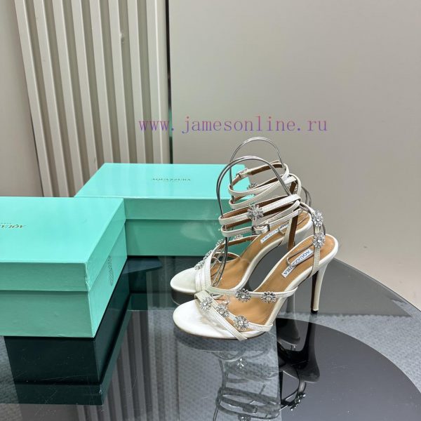 The mostAQUAZURA Big Pineapple Water Diamond Decorative High Heels2024 Summer Water Diamond kd7vfil6