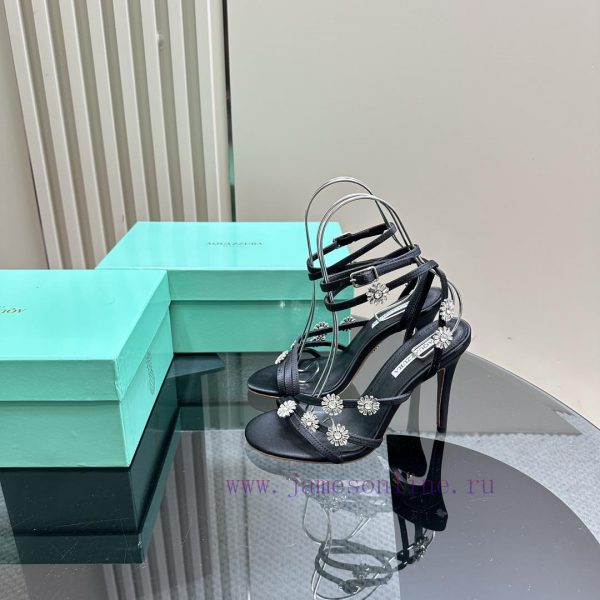 The mostAQUAZURA Big Pineapple Water Diamond Decorative High Heels2024 Summer Water Diamond 30m86na4