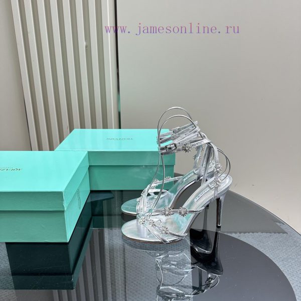 The mostAQUAZURA Big Pineapple Water Diamond Decorative High Heels2024 Summer Water Diamond vbgfmrat