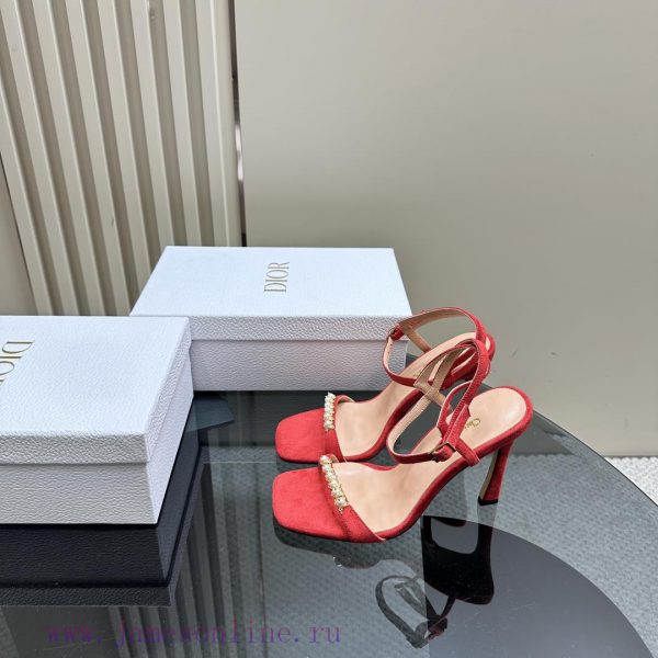 Dior/Dior 24S Spring/Summer New Product Pearl Strap High Heel SandalsThe fabric is imported yu5se9oa