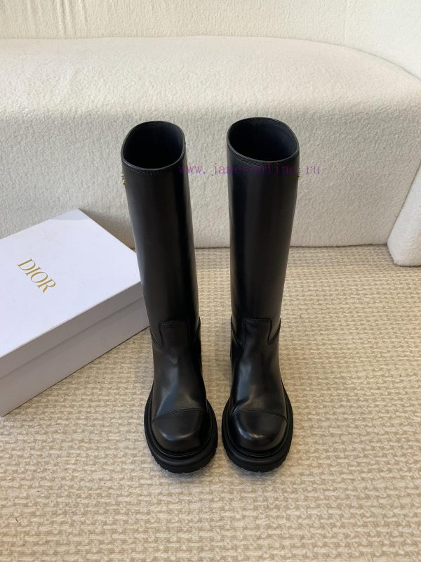 Dior 24ss new autumn and winter retro British style Block new knight boots round toe thick serv8q18u