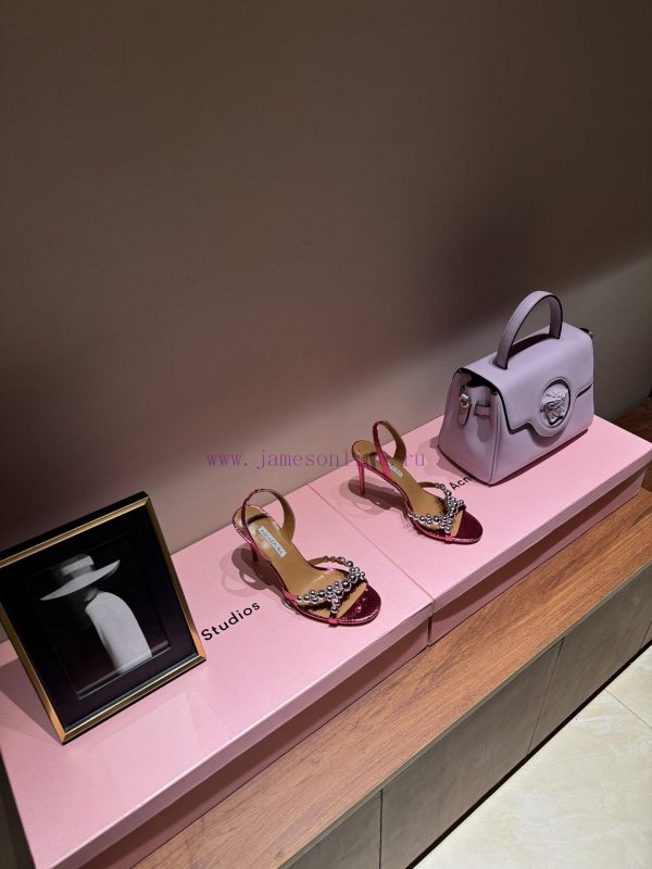 The mostAQUAZURA Big Pineapple Pearl Decorative High Heels2024 spring/summer rhinestone decofxs5qy7c