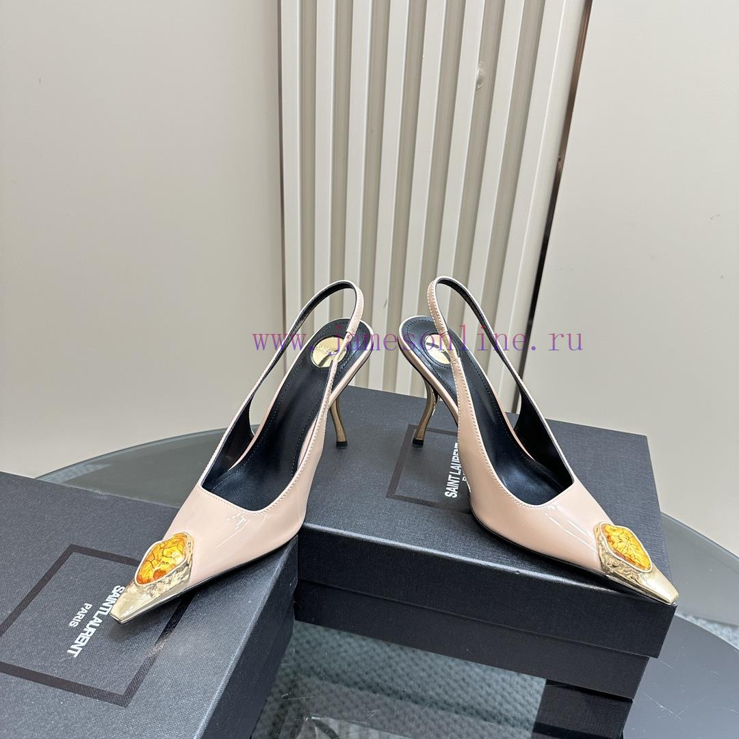 YSL Saint LaurentSS2024 New Product Metal Head Big Gemstone Elegant and Atmospheric High Hee95x3u4t0 - Image 4
