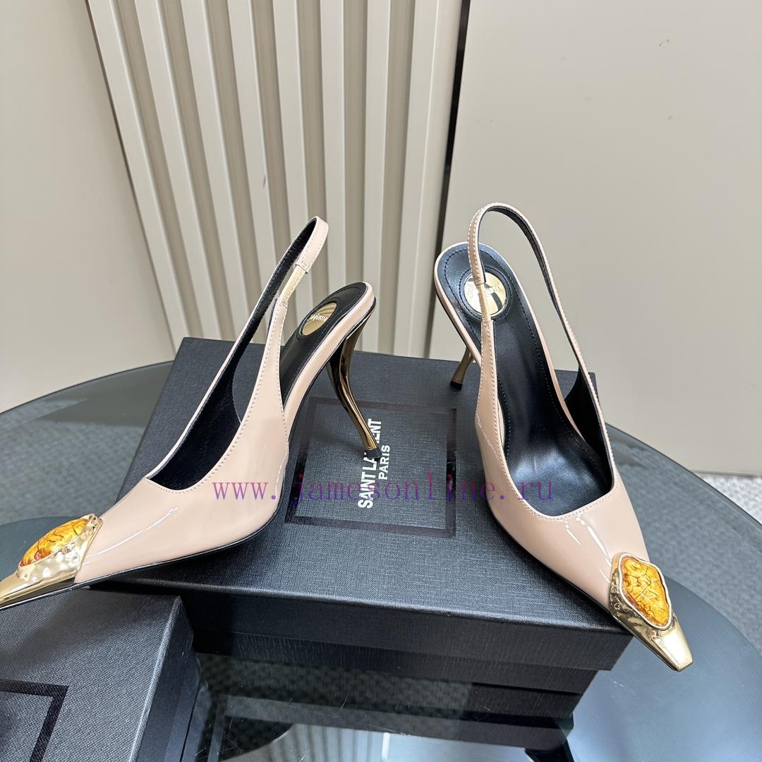 YSL Saint LaurentSS2024 New Product Metal Head Big Gemstone Elegant and Atmospheric High Hee95x3u4t0 - Image 5