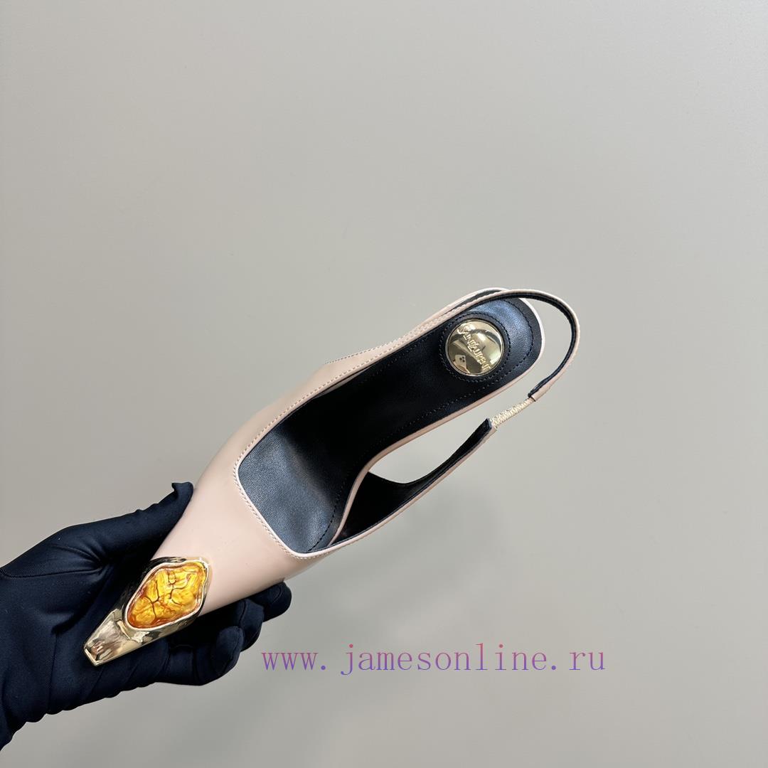 YSL Saint LaurentSS2024 New Product Metal Head Big Gemstone Elegant and Atmospheric High Hee95x3u4t0 - Image 9