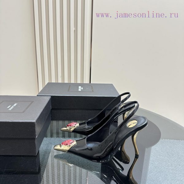 YSL Saint LaurentSS2024 New Product Metal Head Big Gemstone Elegant and Atmospheric High Heewpp8b3re