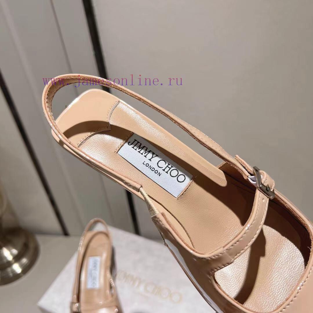 Jimmy Coo's new letter series single shoe sandalsColor Silver Black Naked◽ Original soft patismt397c - Image 7