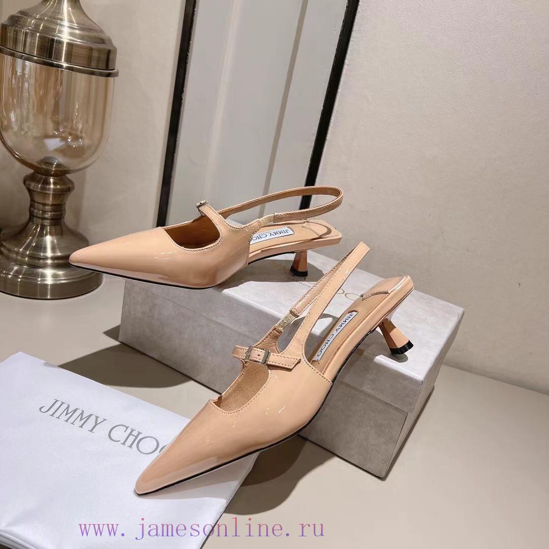 Jimmy Coo's new letter series single shoe sandalsColor Silver Black Naked◽ Original soft patismt397c - Image 8