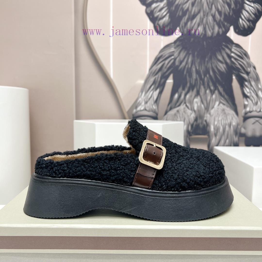 Top tierMARNI 2023 Autumn/Winter New CollectionCasual hairy single shoesCute and Warm Baby Sb5kwv7y8 - Image 6