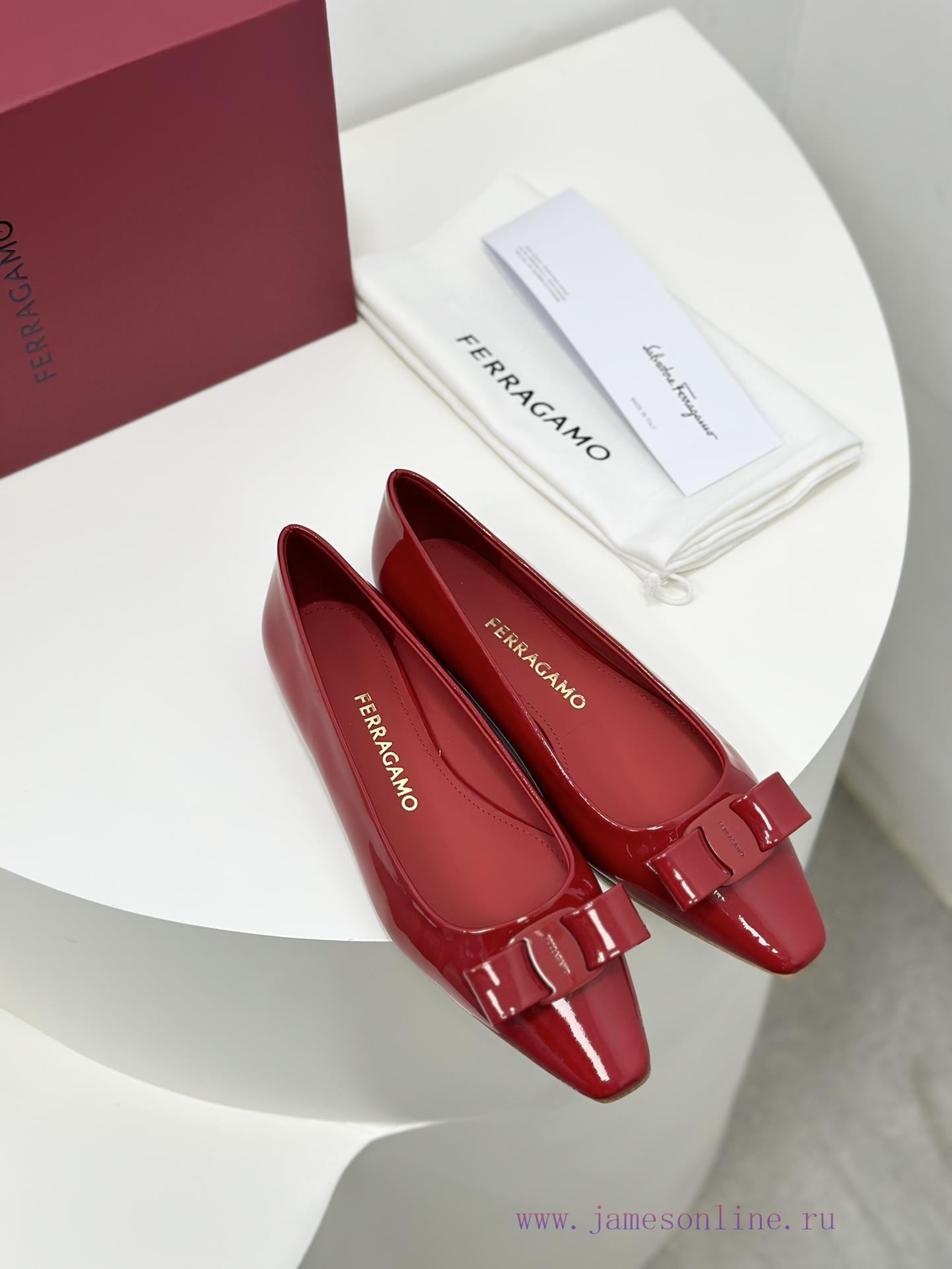 SF salvatore Ferraga * o Ferragamo's new vara patent leather bow small square toe single shojjwzgdp3 - Image 3