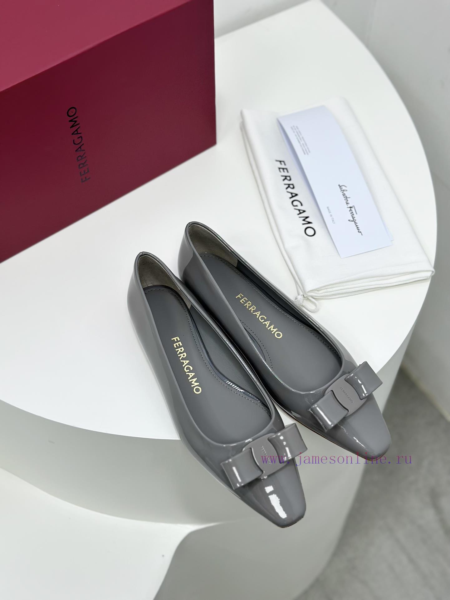 SF salvatore Ferraga * o Ferragamo's new vara patent leather bow small square toe single sho7u70y6yn - Image 4