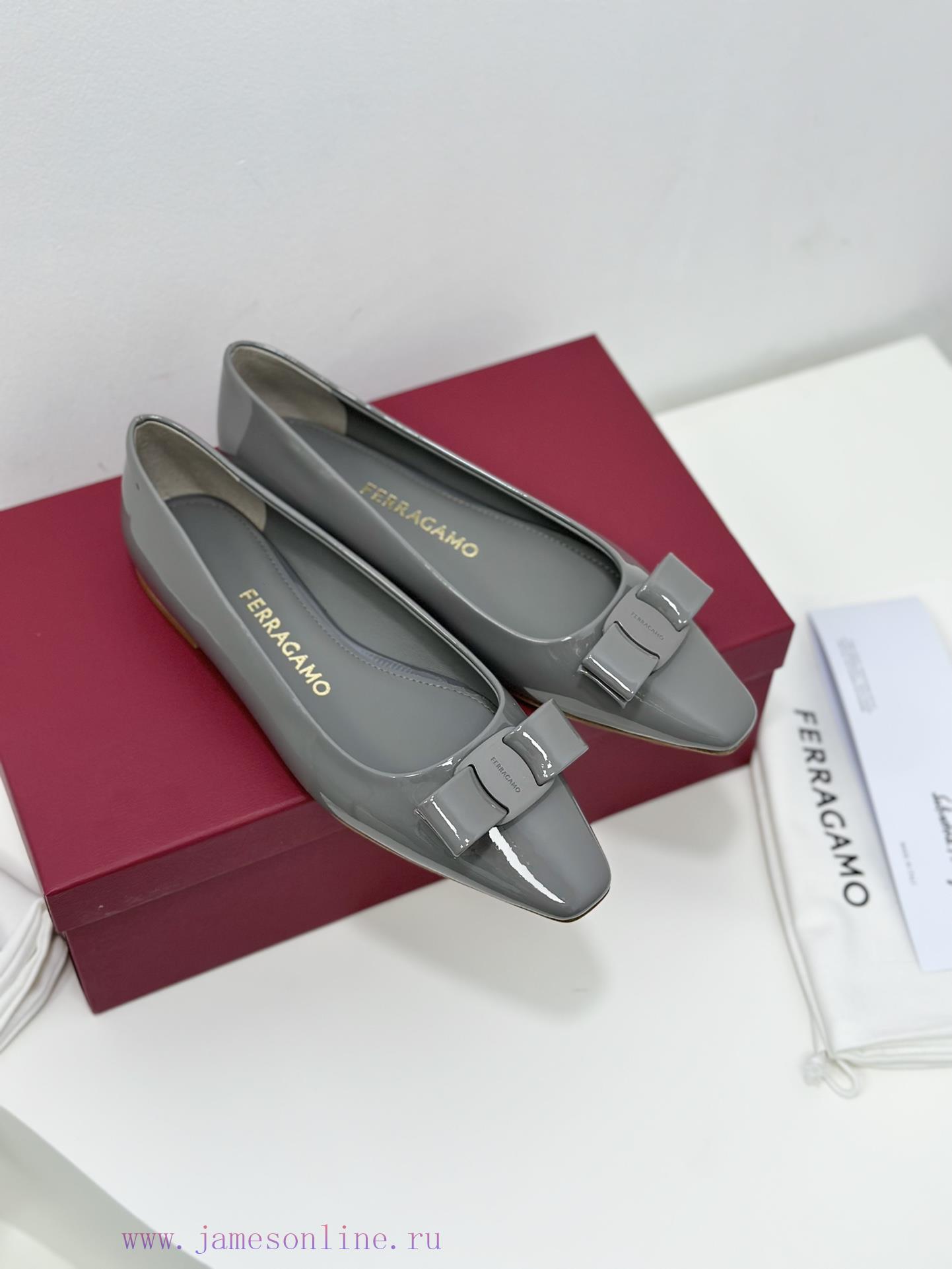SF salvatore Ferraga * o Ferragamo's new vara patent leather bow small square toe single sho7u70y6yn - Image 7